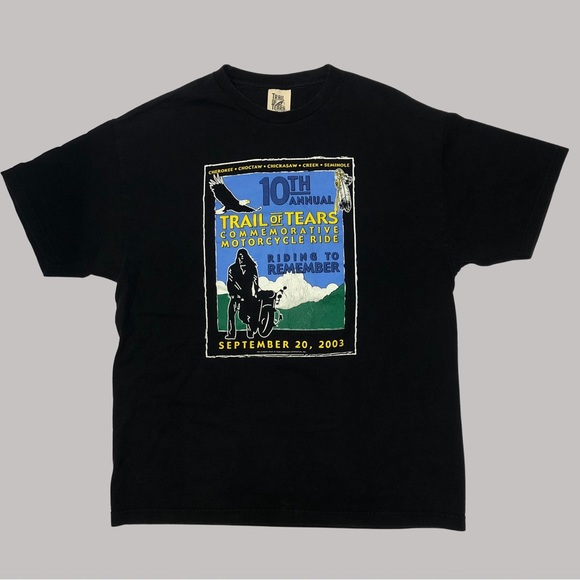 Vintage 2003 Trail of Tears Motorcycle Ride t-Shirt XL - Picture 1 of 4